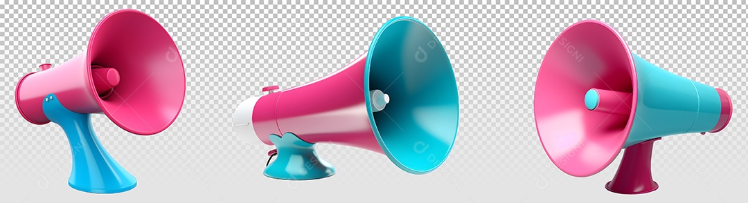 Megafones Elementos 3D PSD