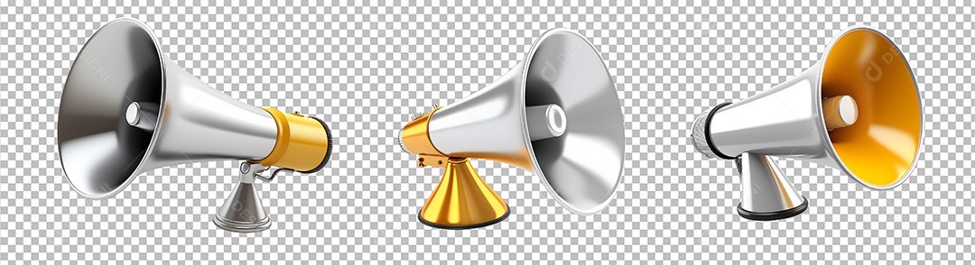Megafones Elementos 3D PSD