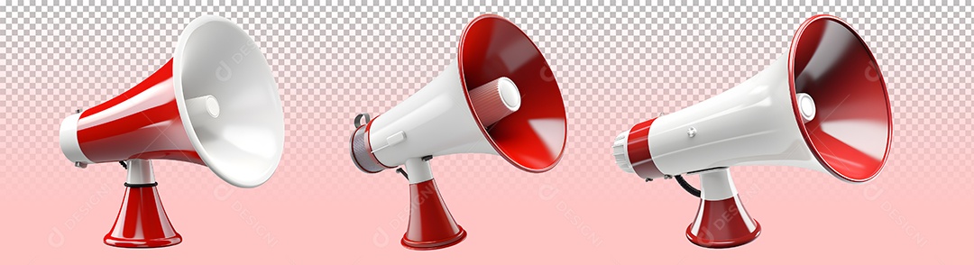 Megafones Elementos 3D PSD