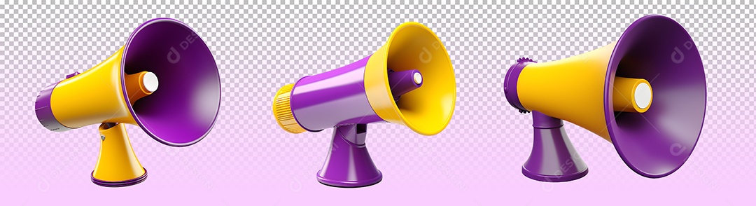 Megafones Elementos 3D PSD