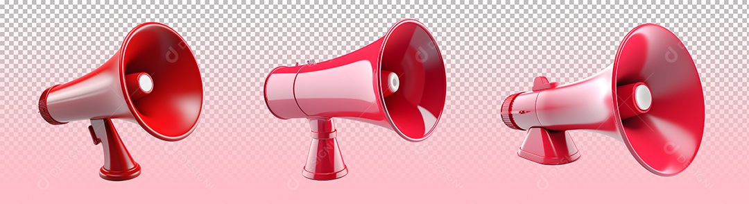 Megafones Elementos 3D PSD