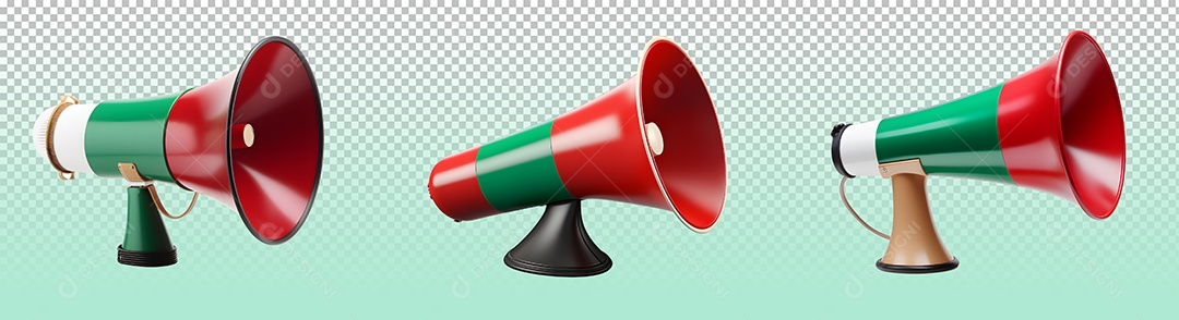 Megafones Elementos 3D PSD