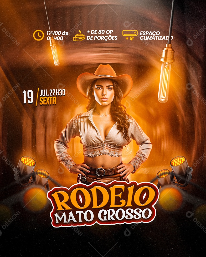 Flyer Rodeio Mato Grosso Social Media PSD Editável