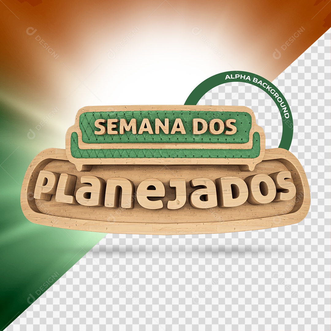 Selo 3D Semana dos Planejados para Composição PSD