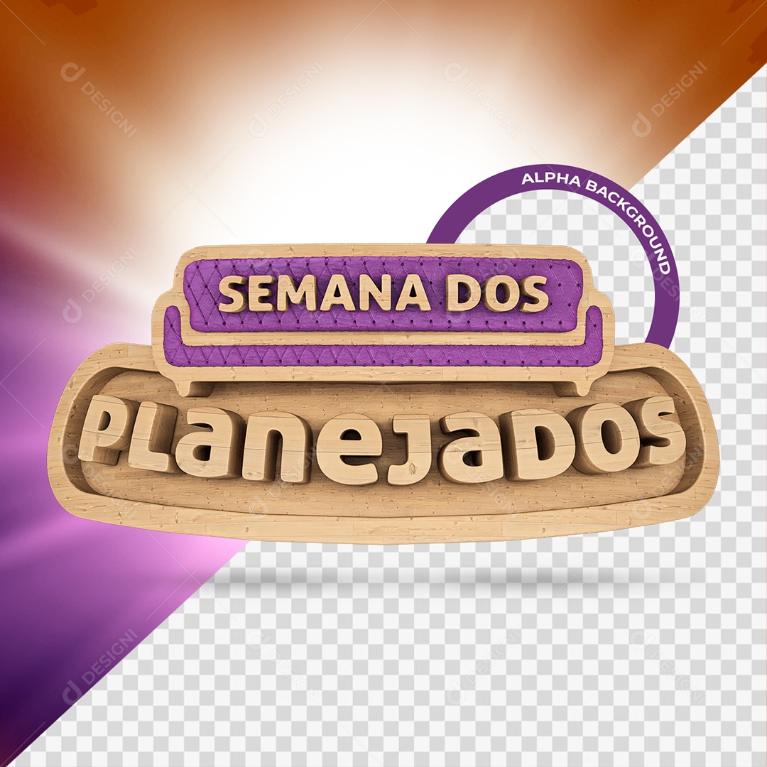 Semana dos Planejados Selo 3D para Composição PSD