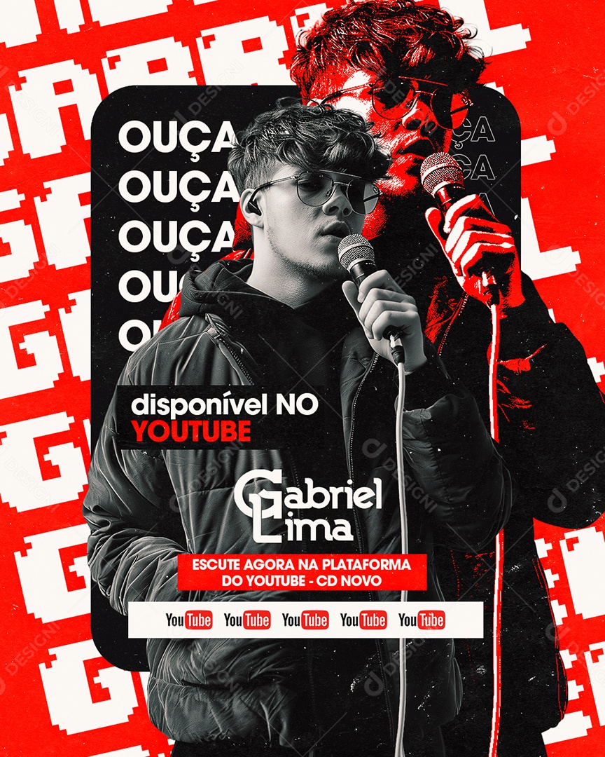 Flyer Gabriel Lima Ouça Agora Social Media PSD Editável