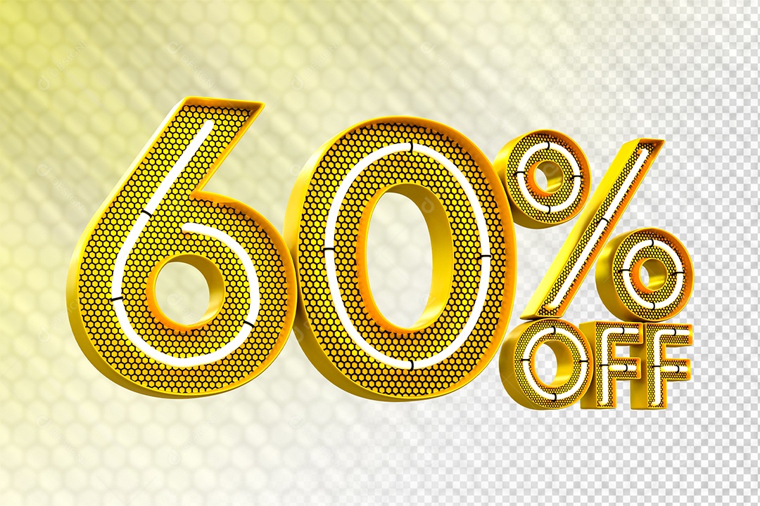 Desconto 60% OFF e LED Elemento 3D para Composição PSD