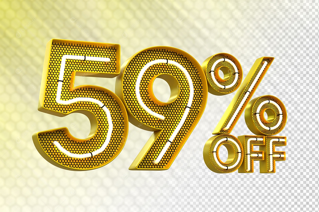 Desconto 59% OFF e LED Elemento 3D para Composição PSD