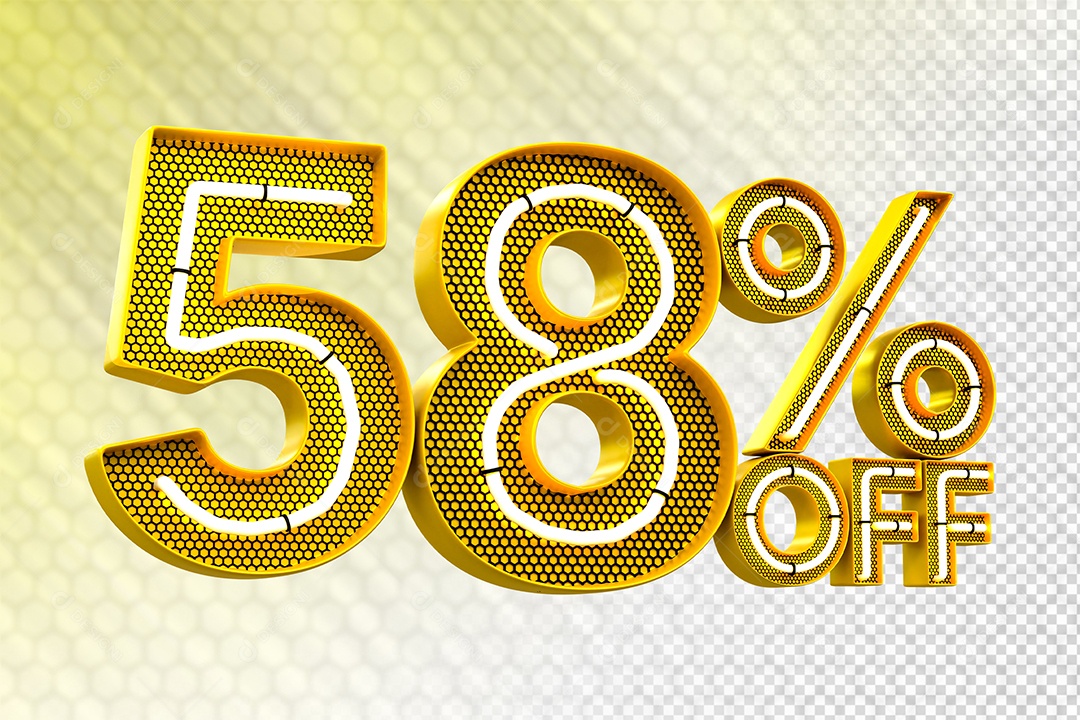 Desconto 59% OFF e LED Elemento 3D para Composição PSD