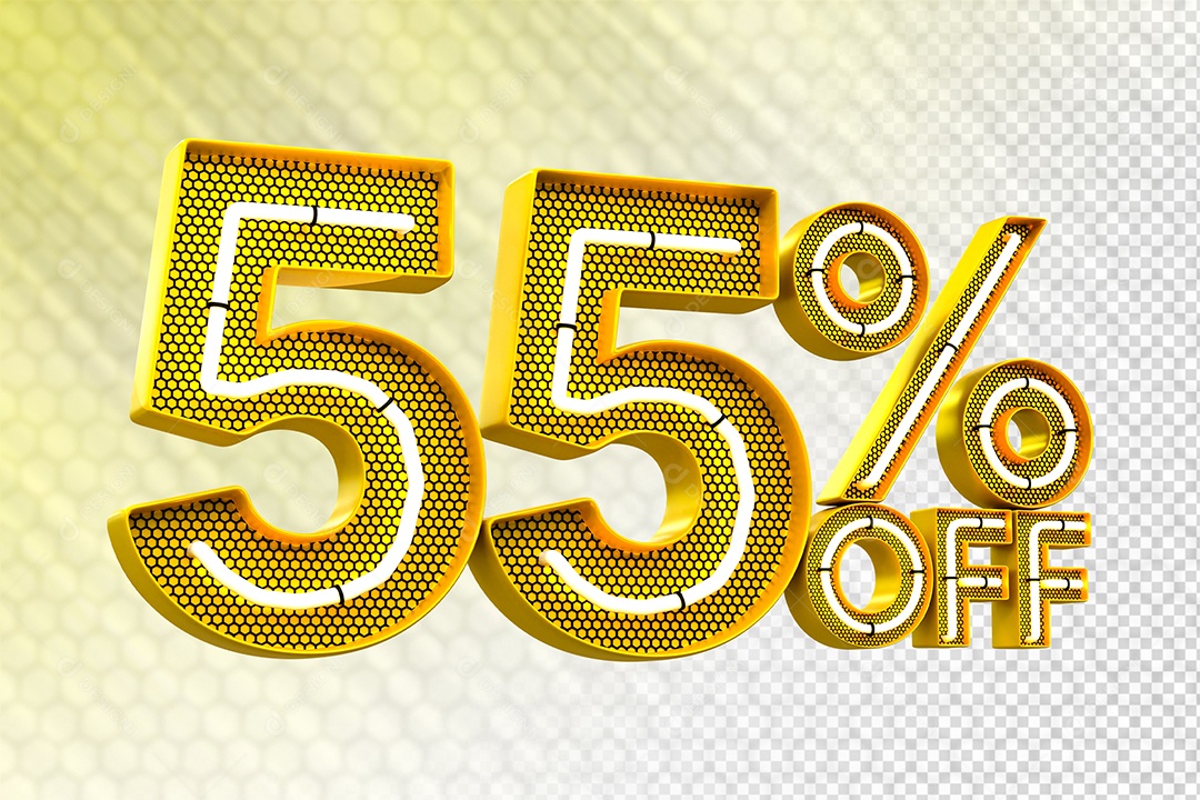 Desconto 55% OFF e LED Elemento 3D para Composição PSD