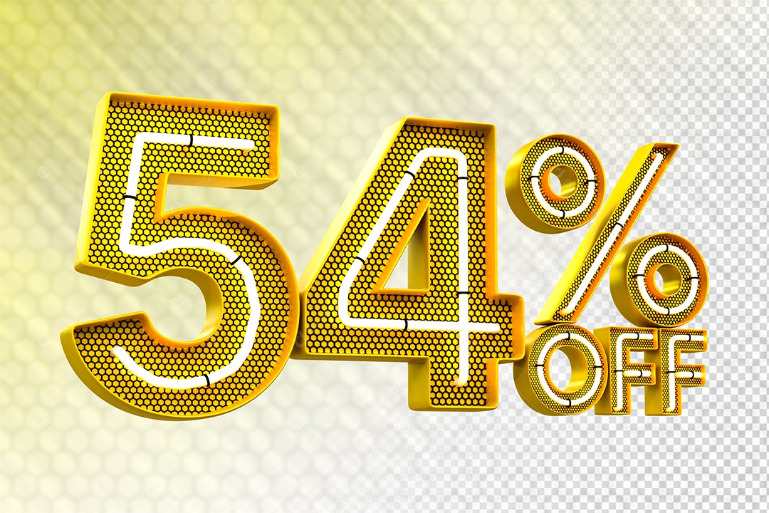 Desconto 54% OFF e LED Elemento 3D para Composição PSD