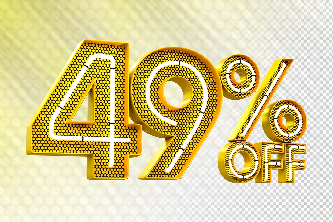 Desconto 49% OFF e LED Elemento 3D para Composição PSD