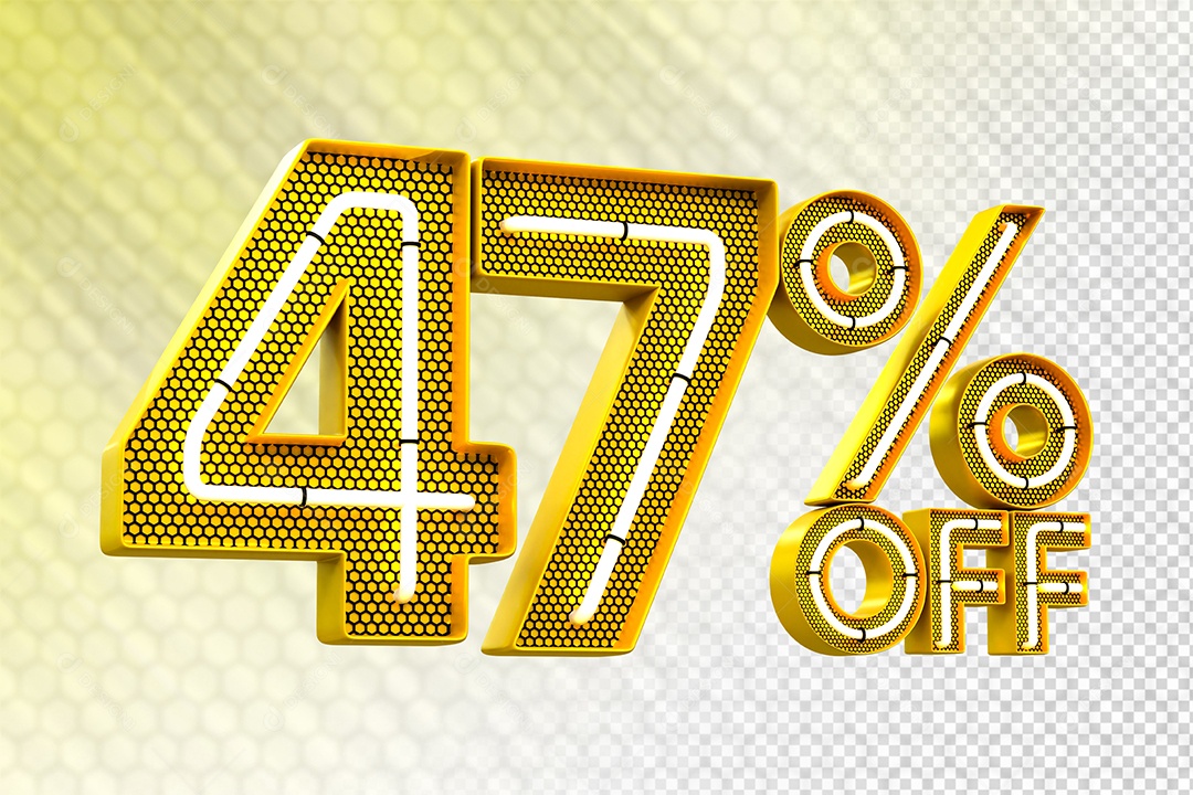 Desconto 47% OFF e LED Elemento 3D para Composição PSD