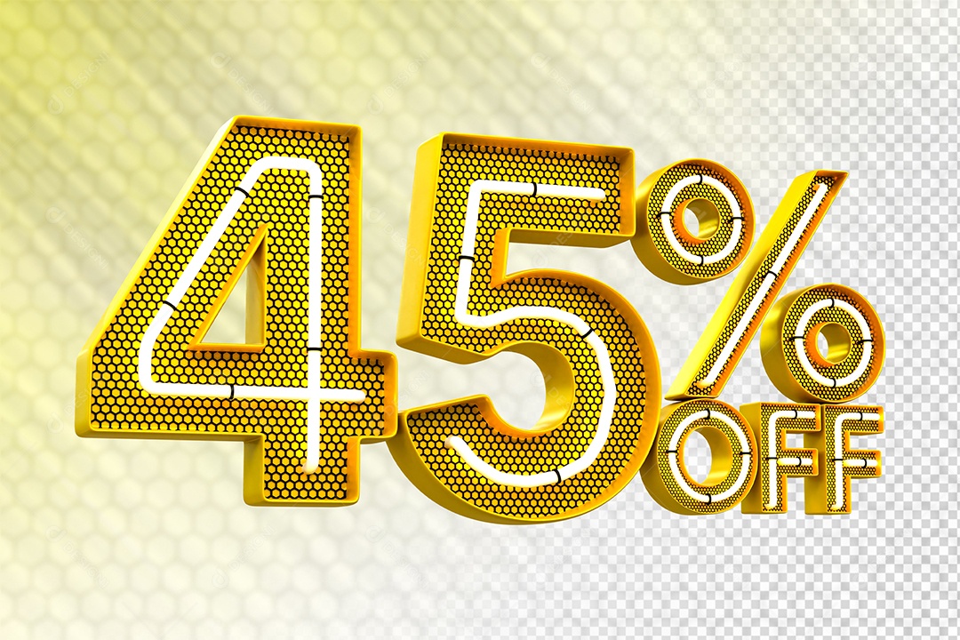 Desconto 45% OFF e LED Elemento 3D para Composição PSD