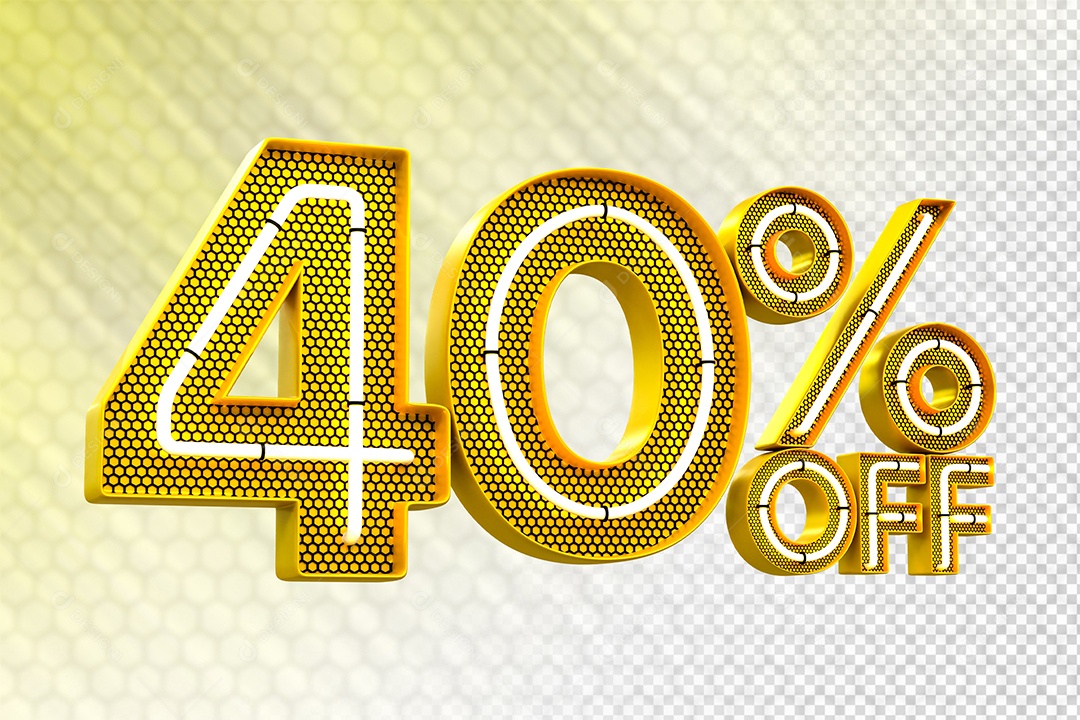40% OFF discount and LED 3D Element for PSD Composition