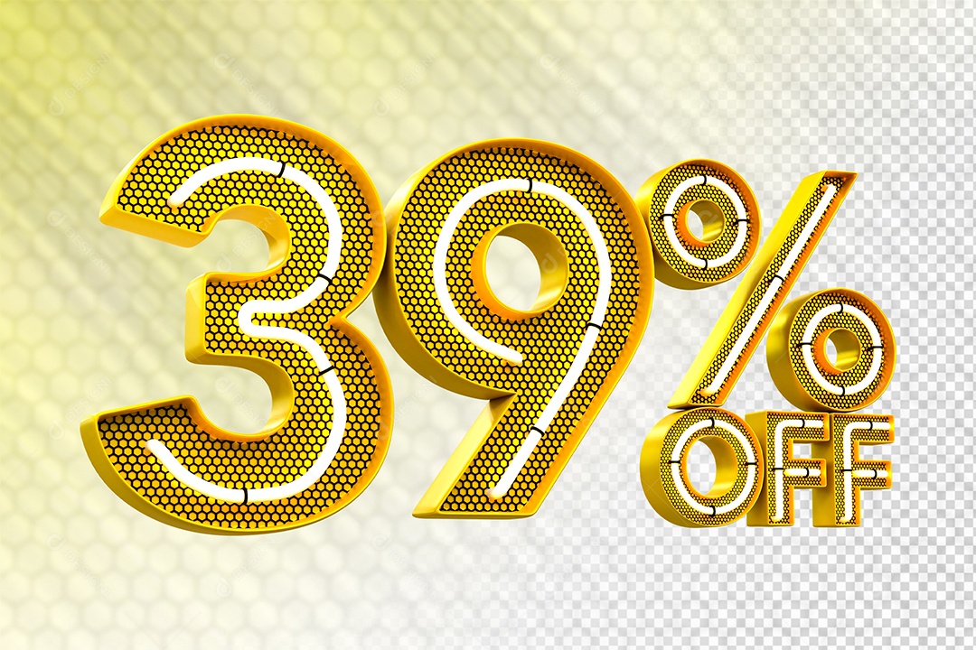 Desconto 39% OFF e LED Elemento 3D para Composição PSD