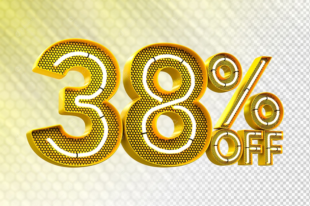 Desconto 38% OFF e LED Elemento 3D para Composição PSD