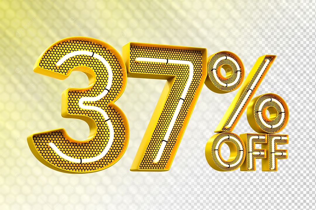 Desconto 37% OFF e LED Elemento 3D para Composição PSD
