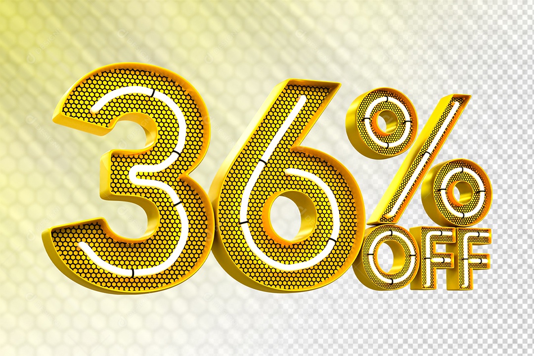 Desconto 36% OFF e LED Elemento 3D para Composição PSD