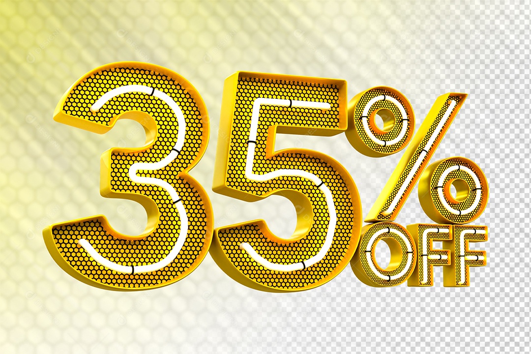 Desconto 35% OFF e LED Elemento 3D para Composição PSD