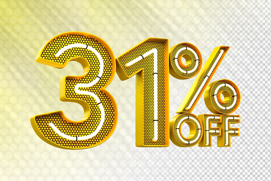 Desconto 31% OFF e LED Elemento 3D para Composição PSD