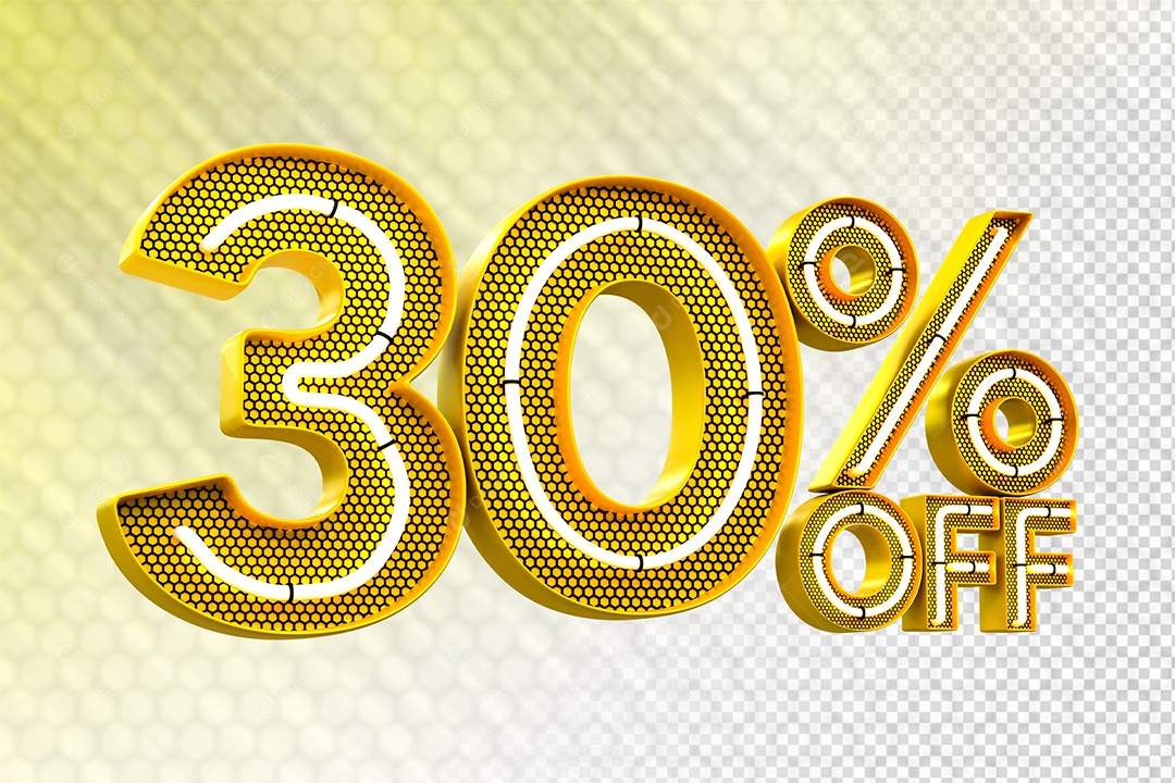 Desconto 30% OFF e LED Elemento 3D para Composição PSD