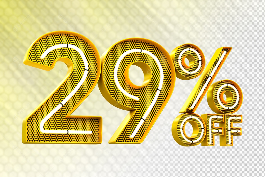 Desconto 29% OFF e LED Elemento 3D para Composição PSD