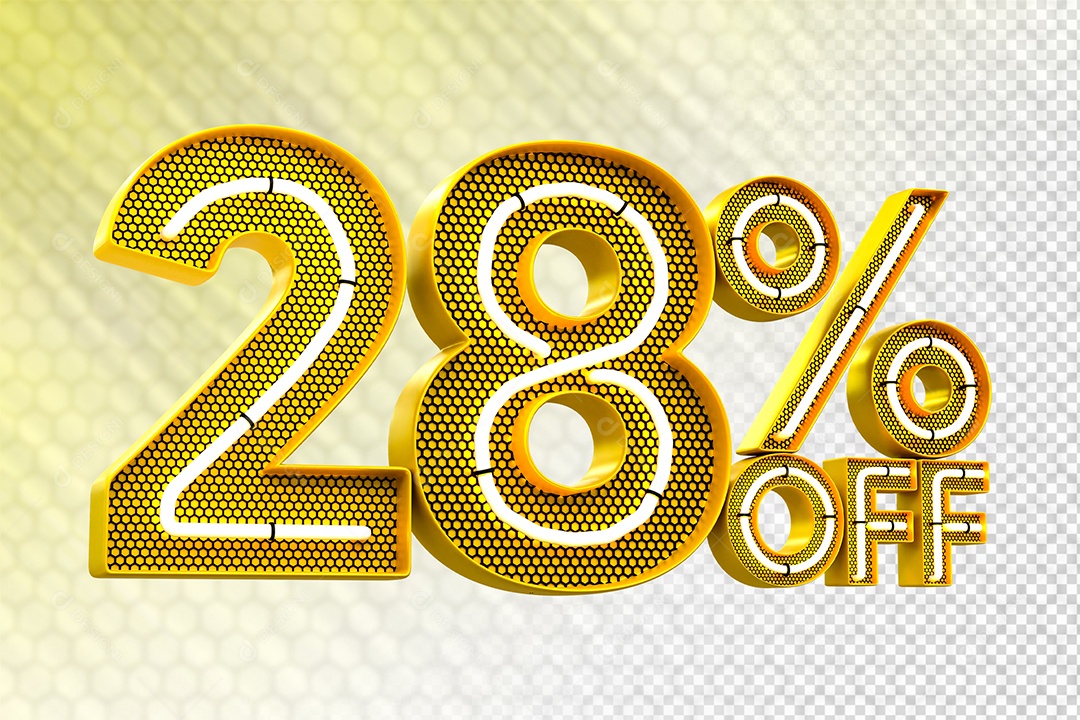 Desconto 28% OFF e LED Elemento 3D para Composição PSD