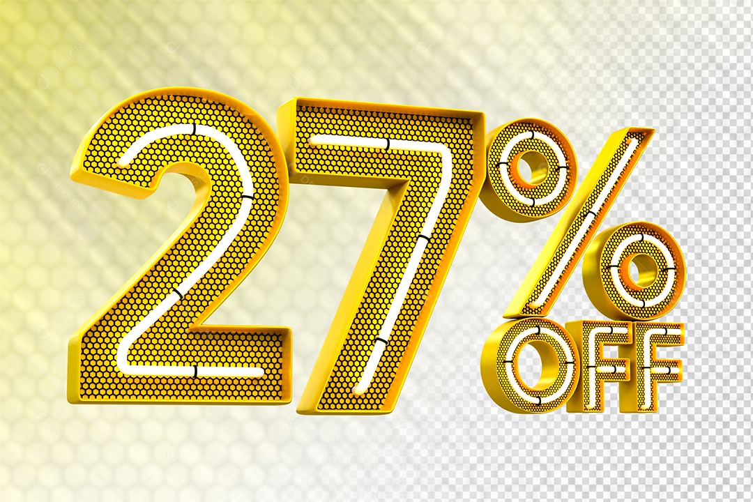 Desconto 27% OFF e LED Elemento 3D para Composição PSD