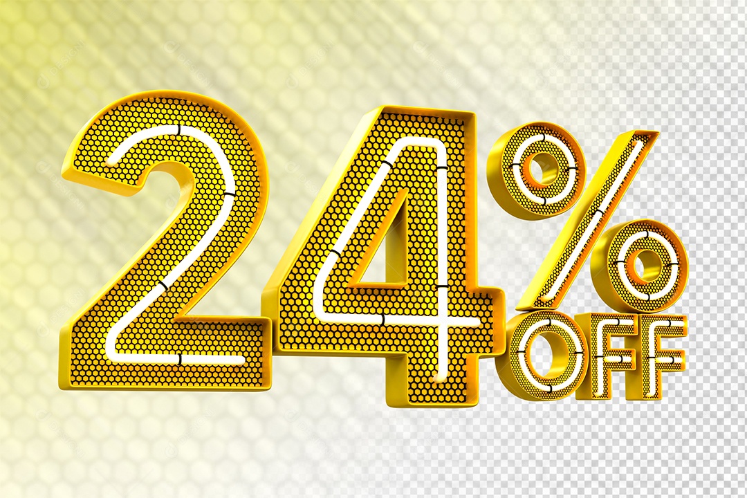 Desconto 23% OFF e LED Elemento 3D para Composição PSD
