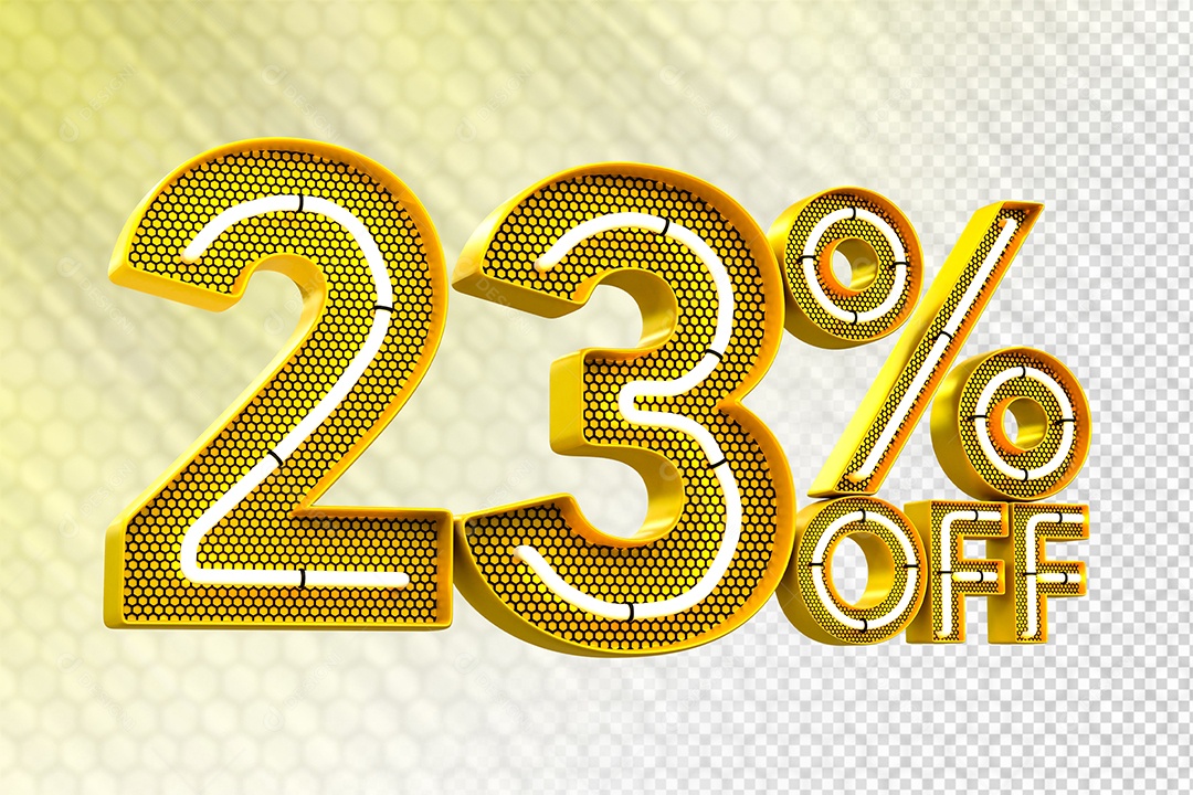 Desconto 23% OFF e LED Elemento 3D para Composição PSD