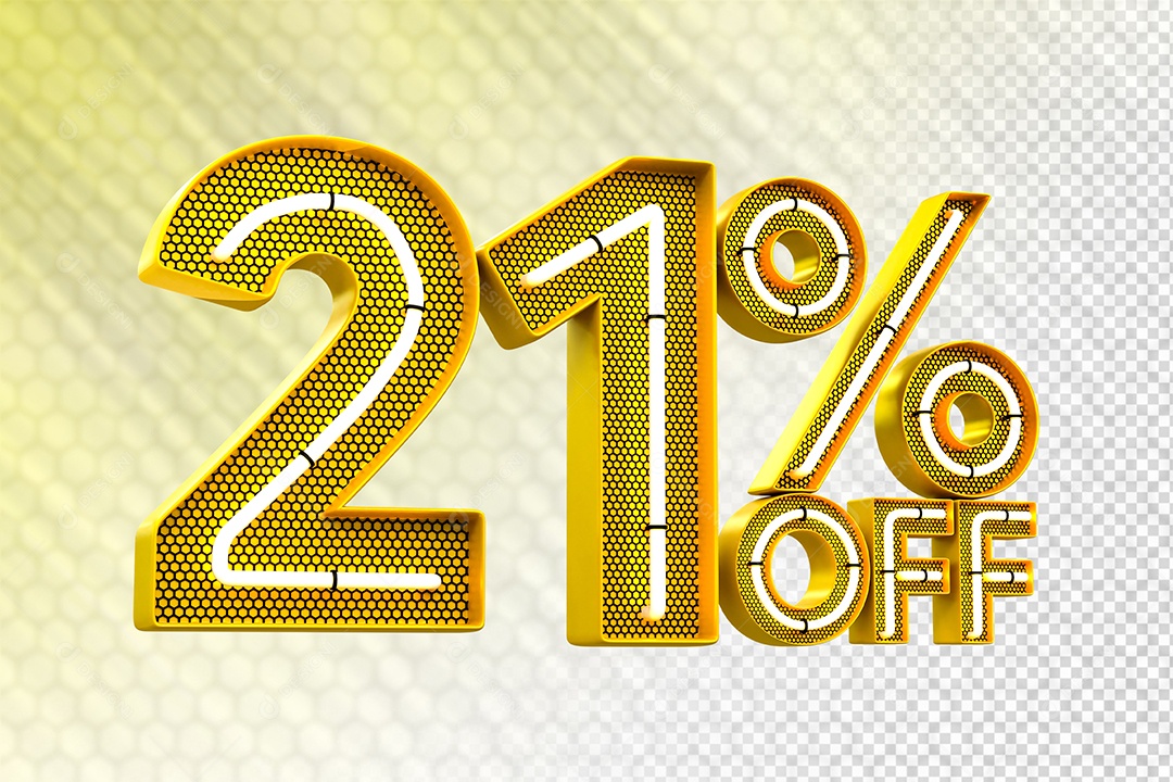 Desconto 21% OFF e LED Elemento 3D para Composição PSD