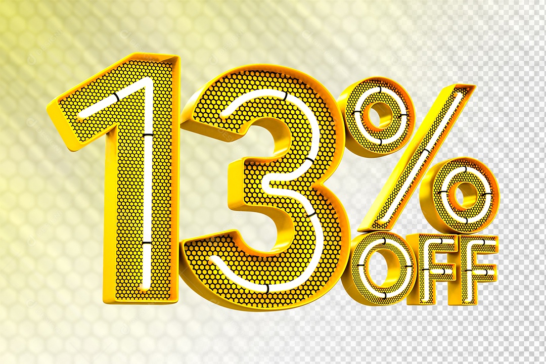 Desconto 13% OFF e LED Elemento 3D para Composição PSD