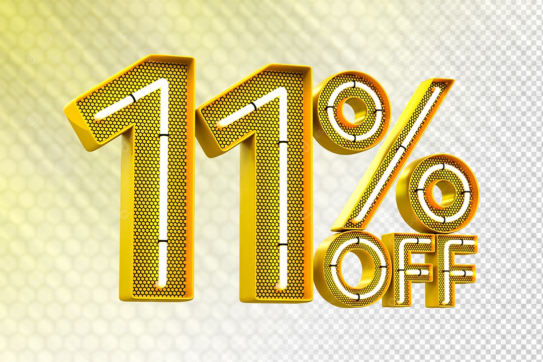 Desconto 11% OFF e LED Elemento 3D para Composição PSD
