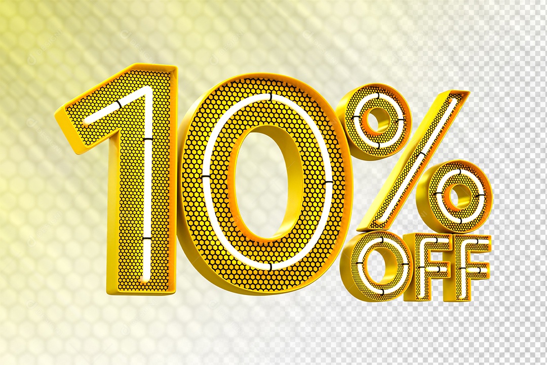 Desconto 10% OFF e LED Elemento 3D para Composição PSD