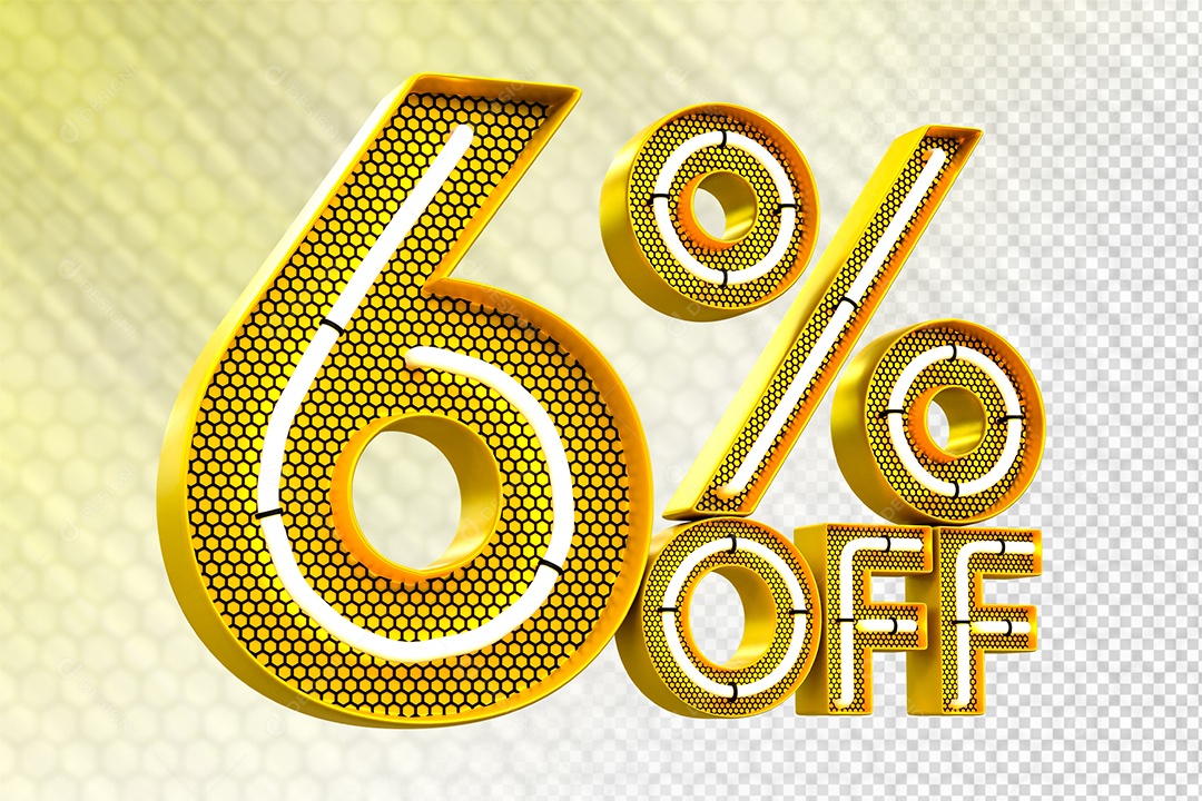 Desconto 6% OFF e LED Elemento 3D para Composição PSD