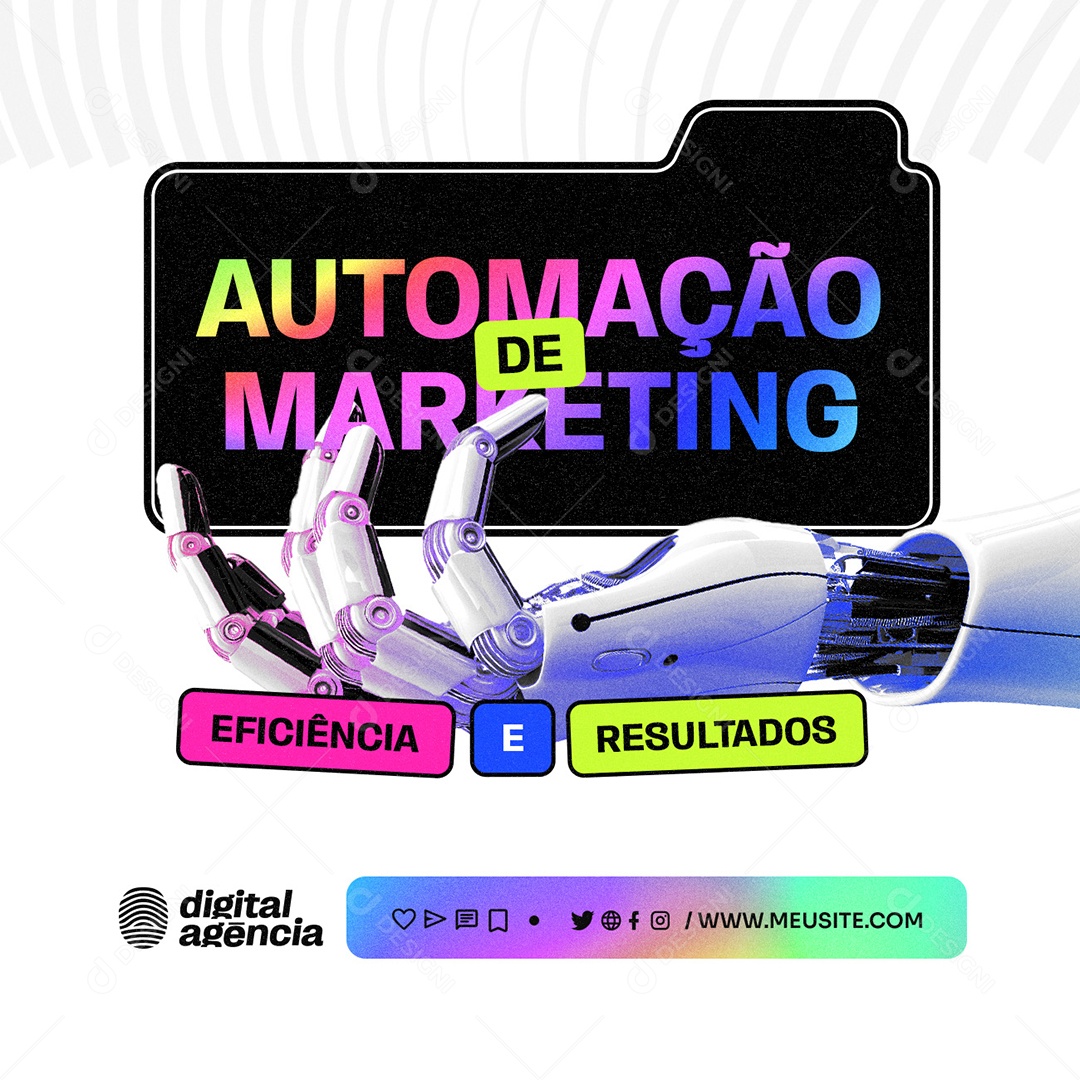 Marketing Digital Automação de Marketing Social Media PSD Editável