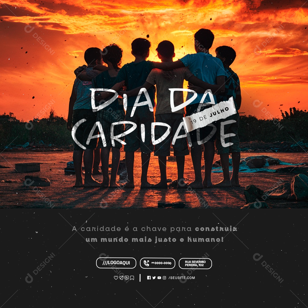 Social Media Dia da Caridade 19 De Julho PSD Editável