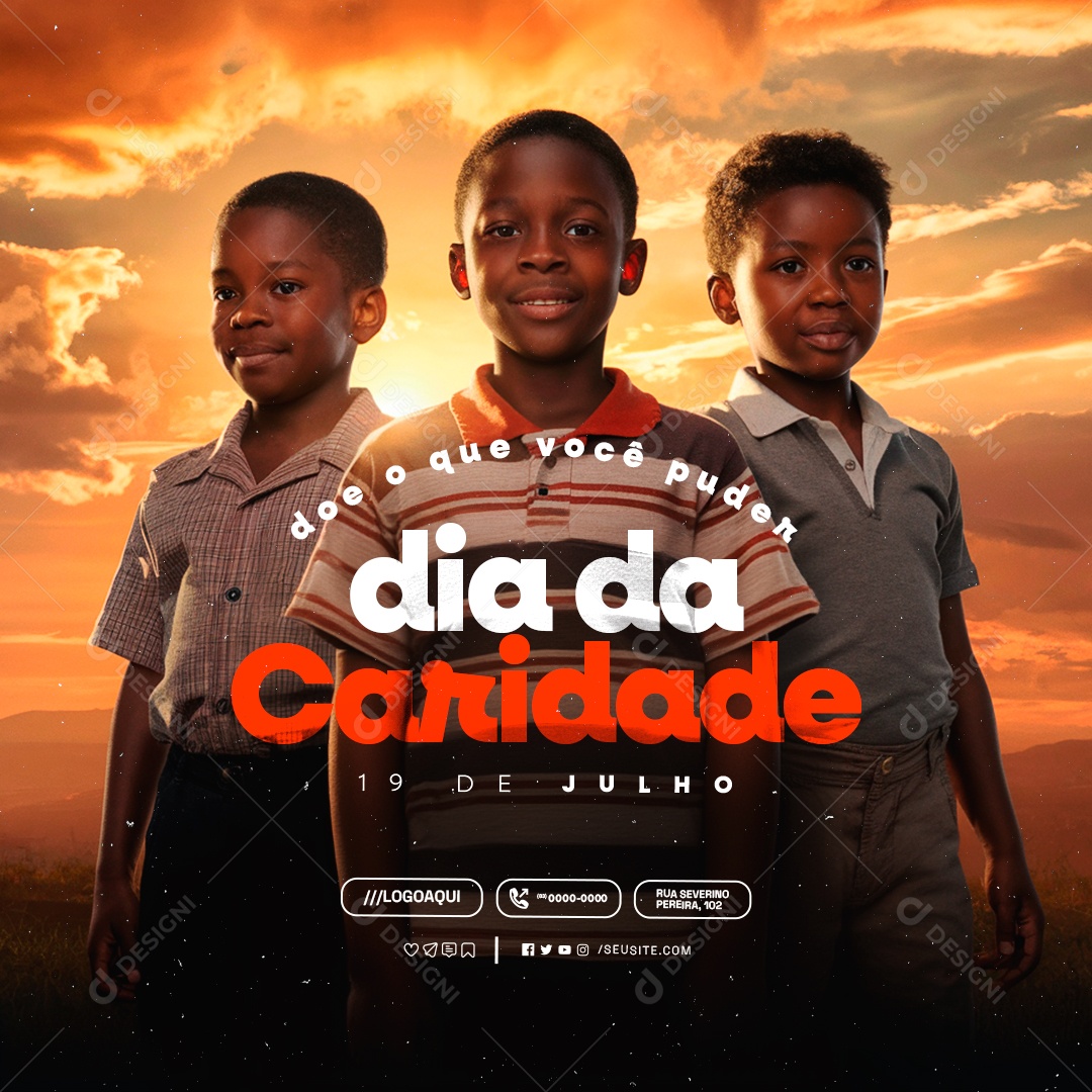 Dia da Caridade 19 De Julho Social Media PSD Editável