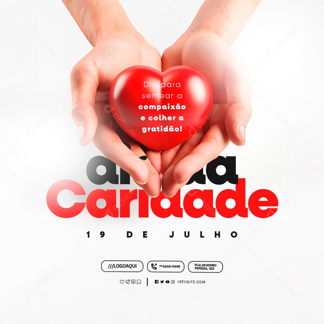 Dia da Caridade 19 De Julho Social Media PSD Editável