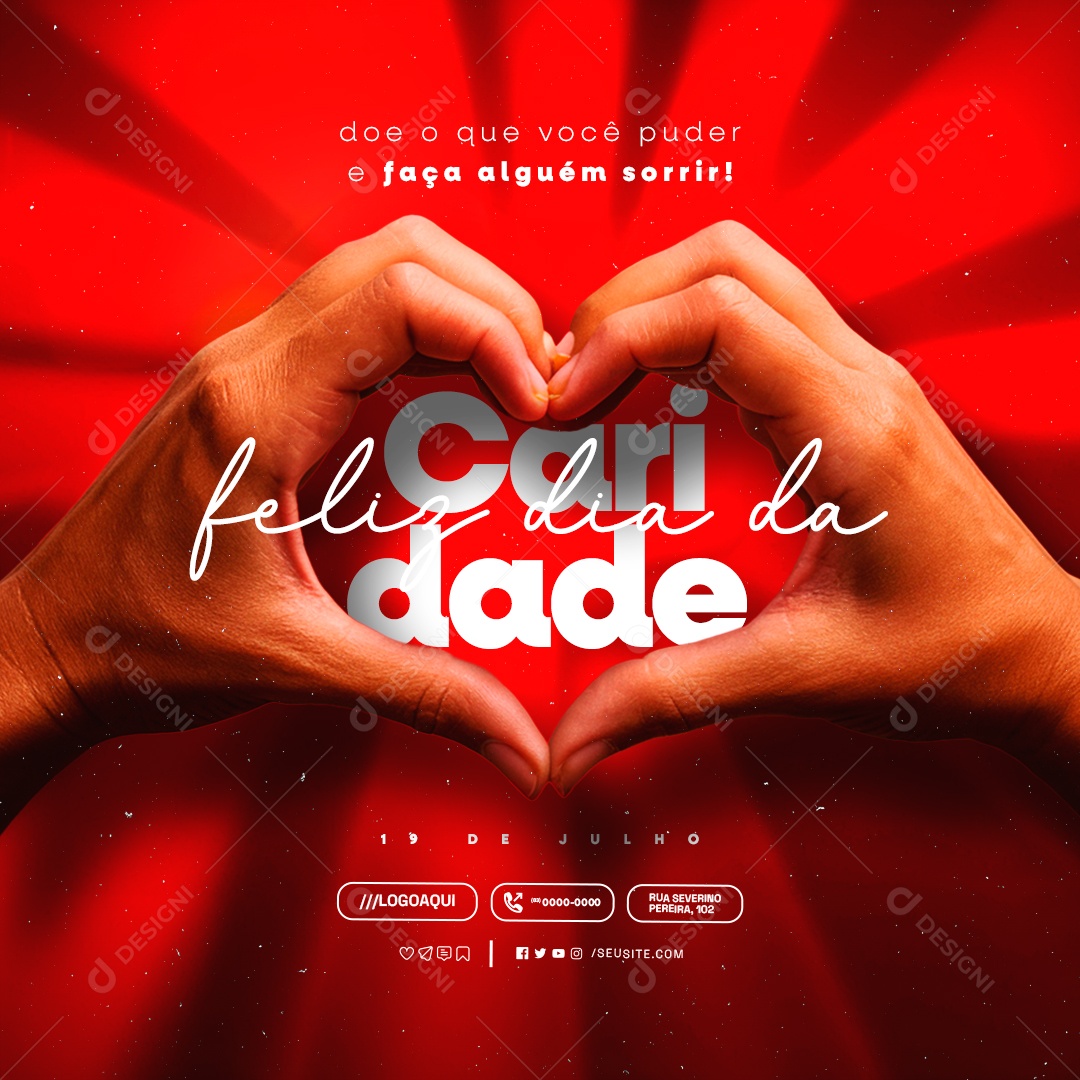 Feliz Dia da Caridade 19 De Julho Social Media PSD Editável
