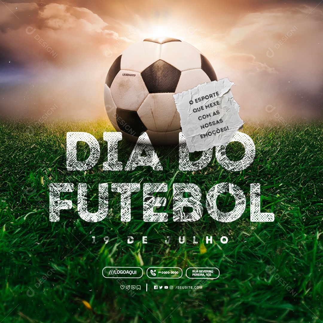 Dia do Futebol 19 de Julho Social Media PSD Editável