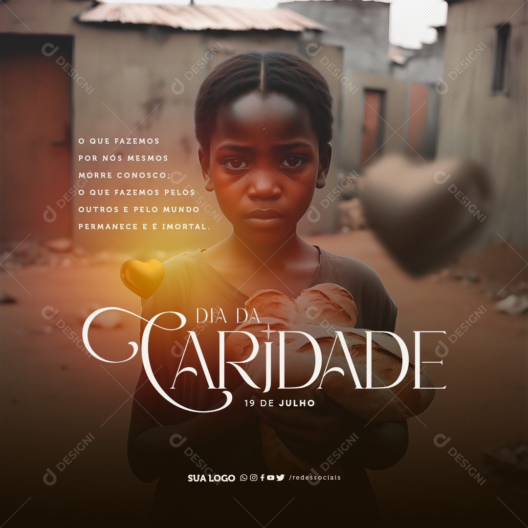 Dia da Caridade 19 de Julho Social Media PSD Editável