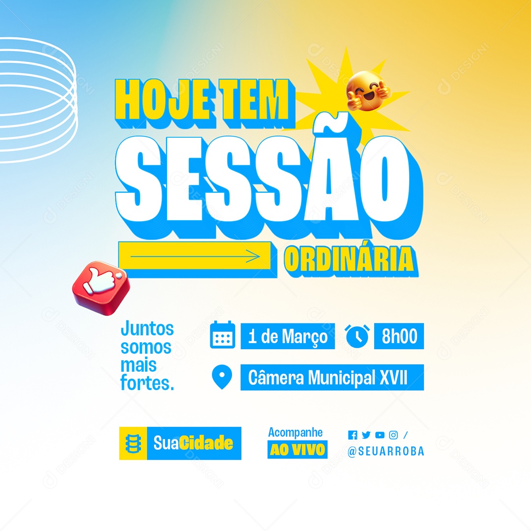 Sessão Ordinária Câmera Municipal XVII Social Media PSD Editável