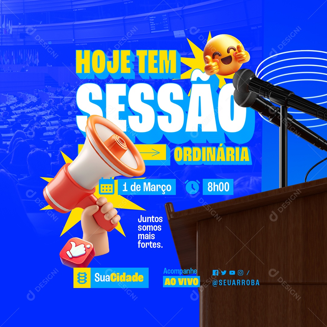 Sessão Ordinária Juntos Somos Mais Forte Social Media PSD Editável
