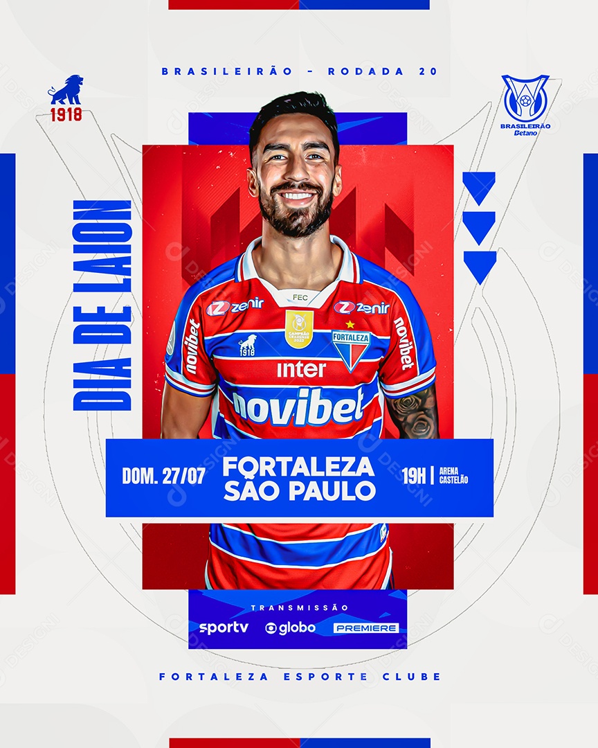 Futebol Fortaleza X São Paulo Social Media PSD Editável