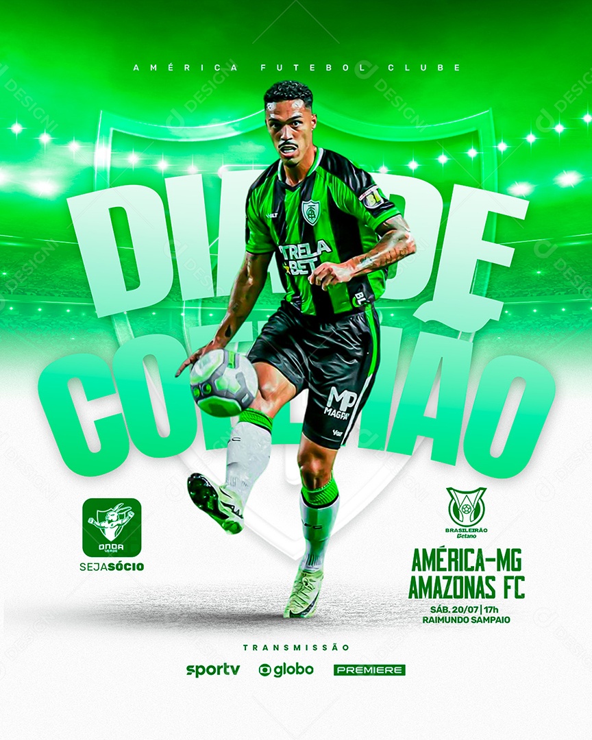 Futebol América-MG X Amazonas FC Social Media PSD Editável