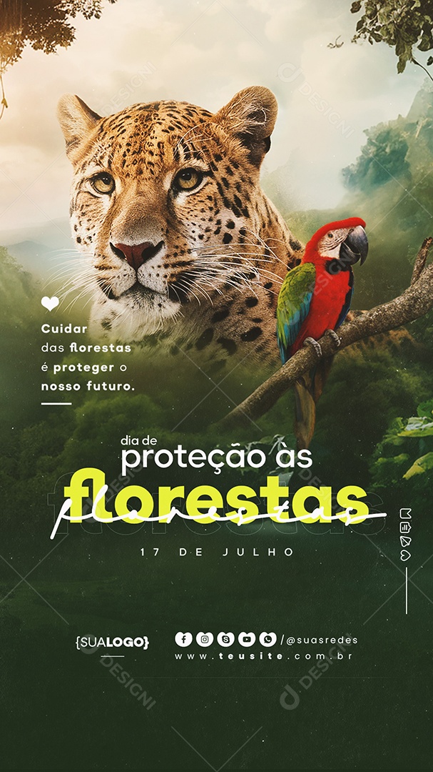 Story Dia de Proteção às Florestas 17 de Julho Social Media PSD Editável