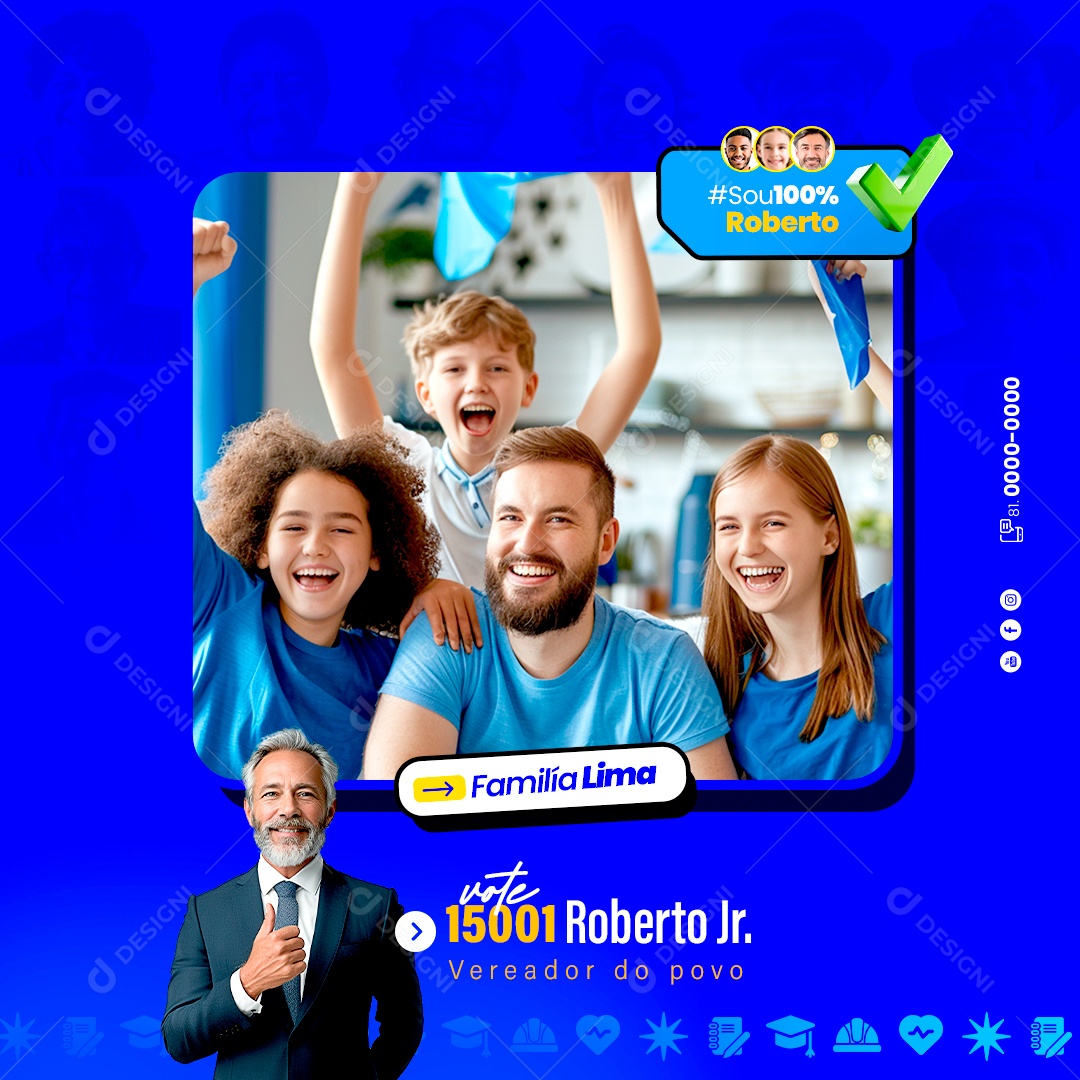 Política Vote Roberto Junior Social Media PSD Editável