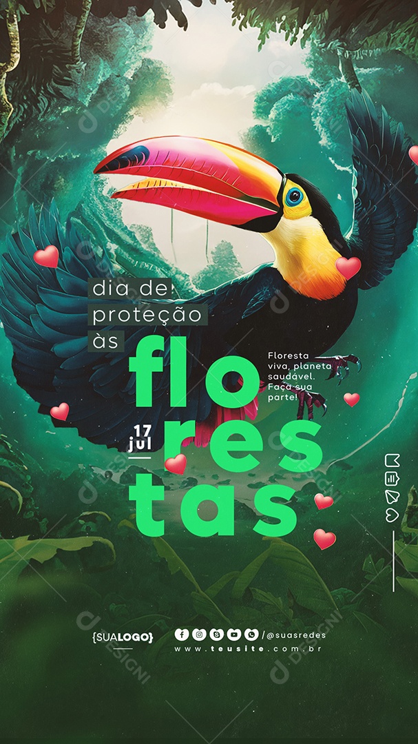 Story Social Media Dia de Proteção às Florestas 17 de Julho PSD Editável